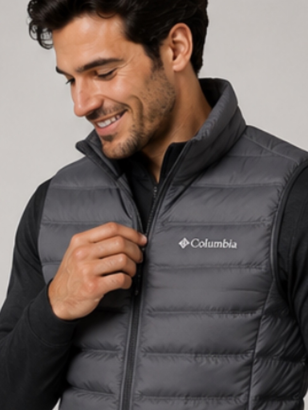Columbia Men’s Puffer Vest in  color  Gray Sz L from Vietnam.